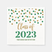 Gold Green Confetti Class of 2023 Napkins Serviette (Vorderseite)