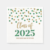 Gold Green Confetti Class of 2025 Napkins Serviette (Vorderseite)