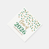Gold Green Confetti Class of 2026 Napkins Serviette (Ecke)