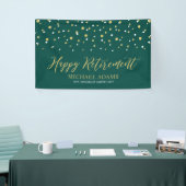 Gold & Green Confetti | Happy Retirement Party Banner (Messeveranstaltung)