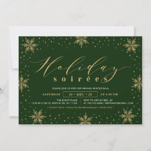 Gold & Green Corporate Holiday Soiree Party Einladung