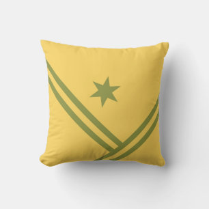 Gold Green Diagonal Stripes Star Moderne Grafik Kissen