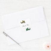 Gold Green Dragon Danke Stickers (Umschlag)