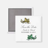 Gold Green Dragon Save the Date Magnet (Vorderseite/Rückseite)