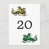 Gold Green Dragon Tischnummer Postcard (Vorderseite)
