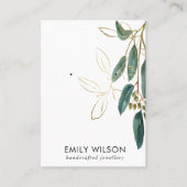 GOLD GREEN EUCALYPTUS FAUNA EARRING STUD DISPLAY B VISITENKARTE (Vorderseite)