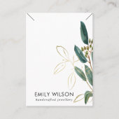 GOLD GREEN EUCALYPTUS FAUNA NECKLACE BAND DISPLAY VISITENKARTE (Vorderseite)