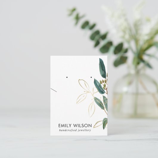GOLD GREEN EUCALYPTUS NEBENERGEBNIS VISITENKARTE (Stehend Vorderseite)
