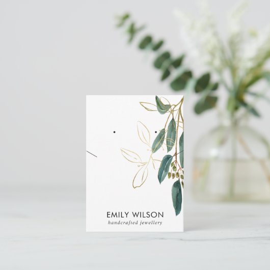 GOLD GREEN EUCALYPTUS NEBENOBEREICH BUS VISITENKARTE (Stehend Vorderseite)