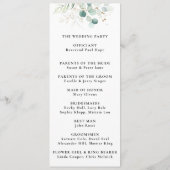 Gold Green Eucalyptus Timeline Wedding Program Programm (Rückseite)