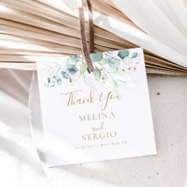 Gold Green Eucalyptus Wedding Danke für die Tags Geschenkanhänger