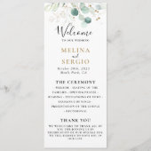 Gold Green Eukalyptus Calligraphy Wedding Program Programm (Vorderseite)