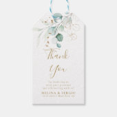 Gold Green Eukalyptus Wedding Danke, dass Sie Gift Geschenkanhänger (Vorderseite)
