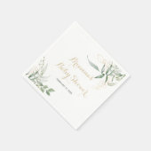 Gold Green Foliage Baby Dusche Napkins Serviette (Ecke)