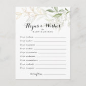 Gold Green Foliage Baby Shower Hopps & Wish Card Postkarte (Vorderseite)