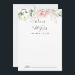 Gold Green Foliage Bloral Wedding Well wünscht Hinweiskarte<br><div class="desc">Dieses goldgrüne Blattwerk Blumen Hochzeit auch Wünsche Ratschlag Karte ist perfekt für eine moderne Hochzeit. Das Design ist mit handgezeichnet Gold und grünem botanischem Blattwerk mit rosa, rot-weißen Blume ausgestattet, die die natürliche Schönheit inspiriere. Diese Karten sind ideal für Hochzeiten, Brautparty, Babydusche, Graduiertenfest u.v.m. Personalisieren Sie die Karten mit den...</div>