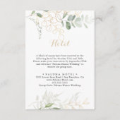 Gold Green Foliage Calligraphy Hotel Begleitkarte (Vorderseite)