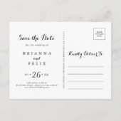 Gold Green Foliage Calligraphy Save the Date Postkarte (Rückseite)