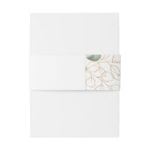 Gold Green Foliage Calligraphy Wedding Einladungsbanderole (Rückseitenbeispiel)