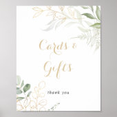 Gold Green Foliage Cards und Geschenke-Zeichen Poster (Vorne)