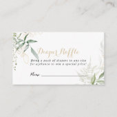 Gold Green Foliage Diaper Raffelschein Begleitkarte (Vorderseite)