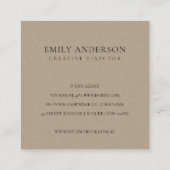 GOLD GREEN FOLIAGE ERSTE KRIEG BERUFLICH QUADRATISCHE VISITENKARTE (Rückseite)