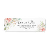 Gold Green Foliage Floral Return Address Label (Vorne)