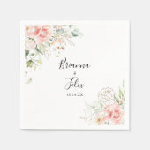 Gold Green Foliage Floral Wedding Napkin Serviette (Vorderseite)