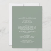 Gold Green Foliage Front & Back Wedding Einladung (Rückseite)