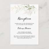 Gold Green Foliage Hochzeitsempfang Begleitkarte (Vorderseite)