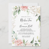 Gold Green Foliage Kitchen Tee Brautparty Einladung (Vorderseite)