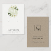 GOLD GREEN FOLIAGE MONOGRAM EARRING DISPLAY LOGO VISITENKARTE (Vorne/Hinten)