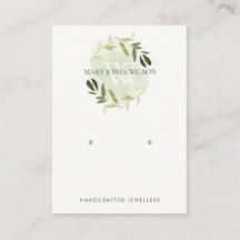GOLD GREEN FOLIAGE MONOGRAM EARRING DISPLAY LOGO