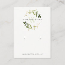 GOLD GREEN FOLIAGE MONOGRAM EARRING DISPLAY LOGO