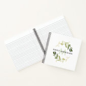GOLD GREEN FOLIAGE WATERCOLOR WREATEN MONOGRAM NOTIZBLOCK (Innenseite)