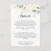 Gold Green Foliage Wedding Details - Eintrittskart Begleitkarte (Vorderseite)