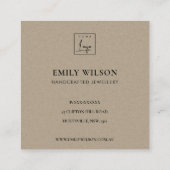 GOLD GREEN FOLIAGE WREATH LOGO SHOPPPING DANKEN QUADRATISCHE VISITENKARTE (Rückseite)