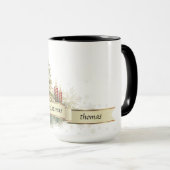 Gold Green Frory Weihnachtsbaum Tasse (VorderseiteRechts)