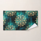 Gold & Green Galaxy Dharma Mandala Muster Badhandtuch Set (Handtuch)
