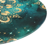 Gold & Green Galaxy Dharma Mandala Muster Schneidebrett (Ecke)
