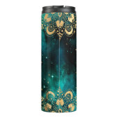 Gold & Green Galaxy Dharma Mandala Muster Thermosbecher (Rückseite)