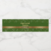 Gold Green Graduate personalisiert Class 2021 Wasserflaschenetikett (Einzelnes Label)