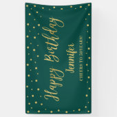 Gold & Green Happy Birthday Party Banner (Vertikal)