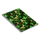 Gold Green Kleeblatts Notizblock (Rechte Seite)
