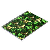 Gold Green Kleeblatts Notizblock (Linke Seite)