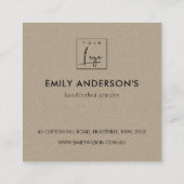 GOLD GREEN KRAFT FOLIAGE WREATH DANK IHNEN LOGON QUADRATISCHE VISITENKARTE (Rückseite)