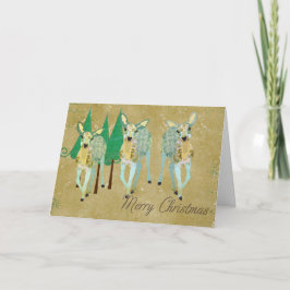 Gold & Green - Liebste Weihnachtskarte für Hirsche Feiertagskarte