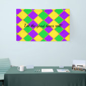 Gold Green Lila Mardi Gras Harlequin Pattern Banner (Messeveranstaltung)