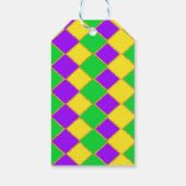 Gold Green Lila Mardi Gras Harlequin Pattern Geschenkanhänger (Rückseite)