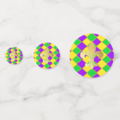 Gold Green Lila Mardi Gras Harlequin Pattern Konfetti (Rückseiten)